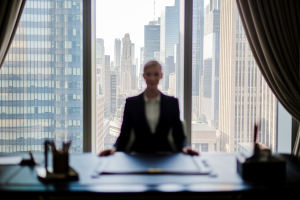 bureau-elegant-femme-silhouette