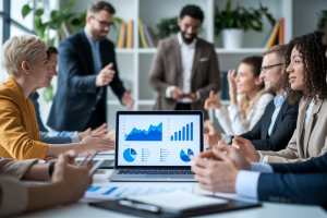 groupe-professionnels-bureau-ordinateur-graphes