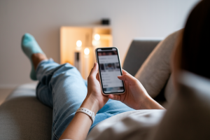 personne-canape-smartphone-salon